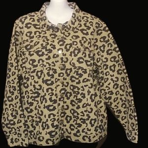 Taxi Leopard print denim taupe jacket